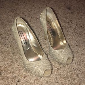 Gold Glitter Heels